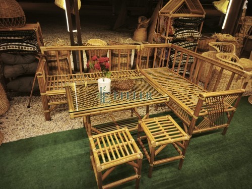 Doğal Tasarım Bambu Kış Bahçesi & Balkon Köşe Takımı